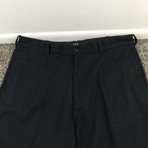 Vintage 2000 GAP Pants Tweed Wool Flat Front Stretch Black Mens 38x34 Y2K - Picture 1 of 9